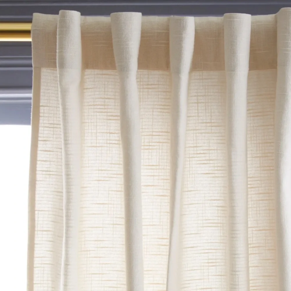 NWOT QUINCE 48x96 Cotton Slub Curtain Natural 8358